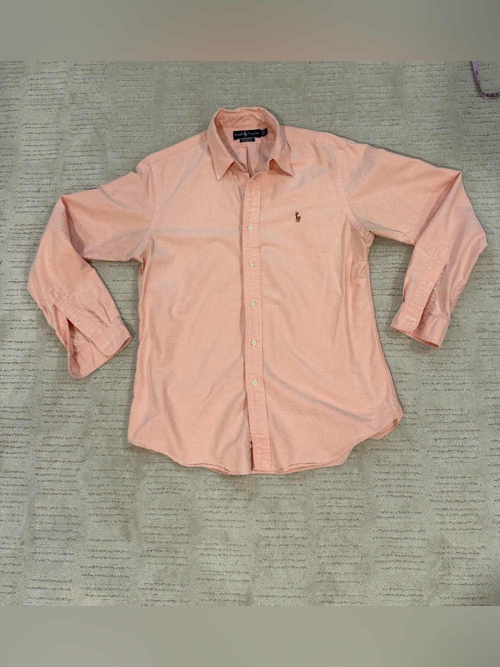 Ralph Lauren Light Peach Button-Down Oxford Shirt